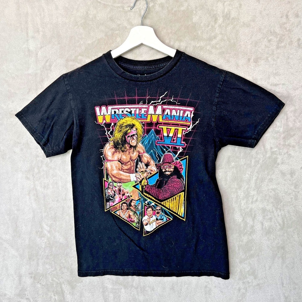WWE WrestleMania VI 6 Ultimate Warrior Macho Man Randy Savage T-shirt Small
